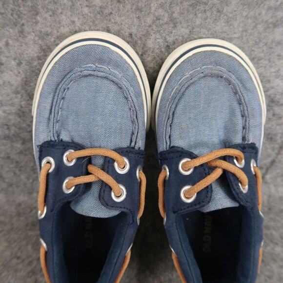 Old Navy Boat Shoes Baby Toddler Boys 6 Slip On Casual Chambray Nautical Preppy - Picture 8 of 12